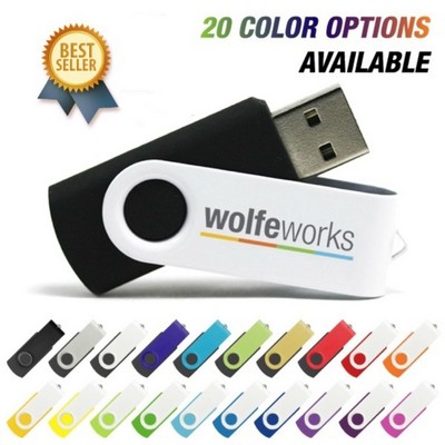 64 GB Swivel USB Flash Drive w/Metal Swivel Cover
